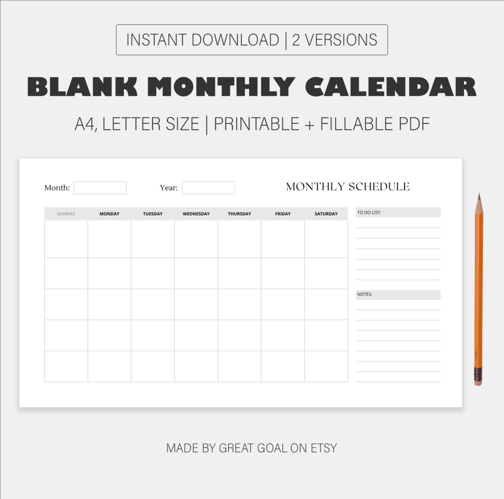 Print Monthly Schedule