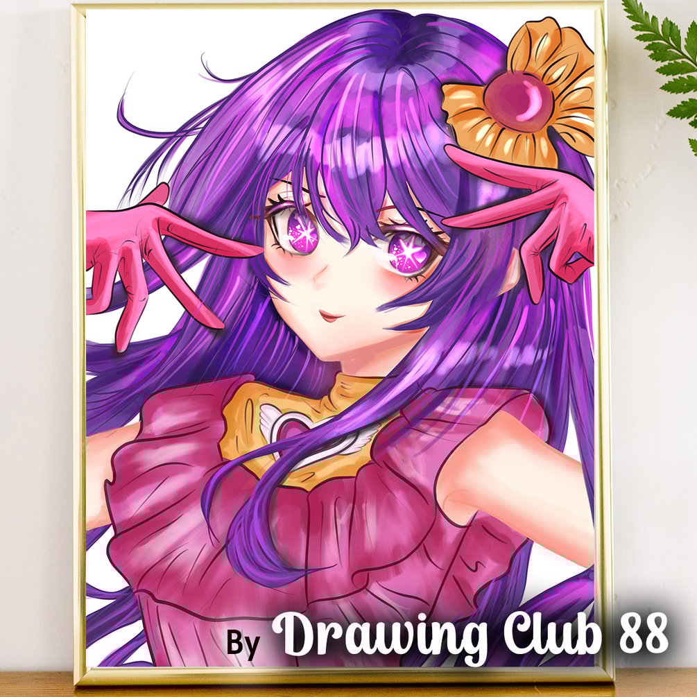 Oshi no ko rising star ai hoshino digital drawing