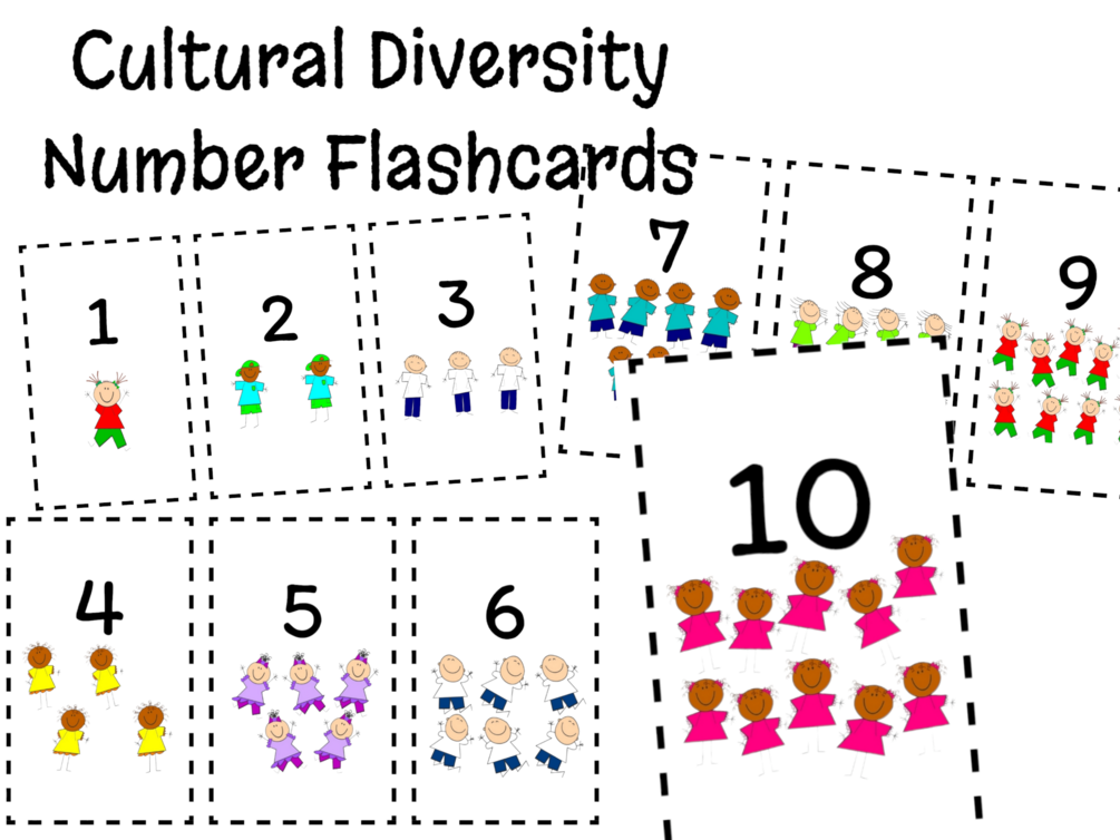 Cultural Diversity Number Flashcards for Children, Pre-K Counting ...