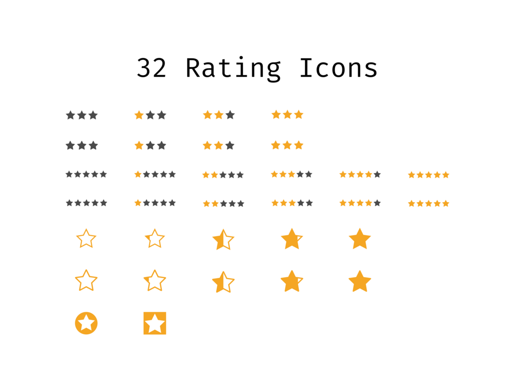 Rating Icon Pack (32 SVG Icons)