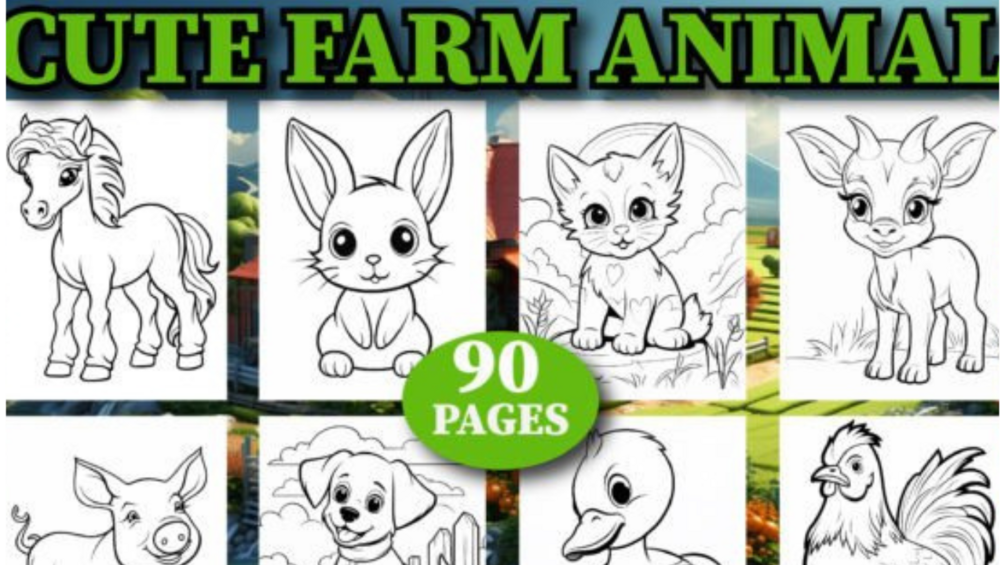 90 Cute Farm Animal Coloring Pages Kids