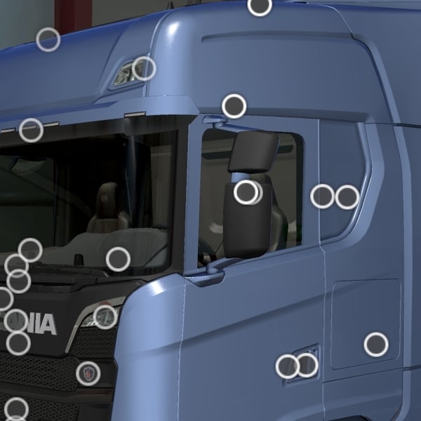 ~ [main mirrors tuning part] Scania NG mirrors update with slots by WC007 D3SIGN