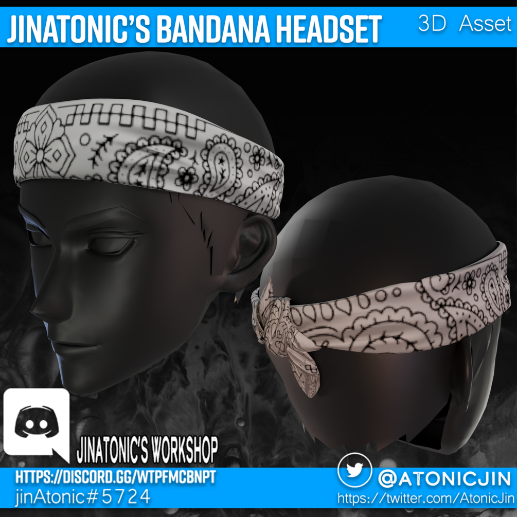 Jin Atonic's Bandana Headband | 3D Asset | Personal/Commercial License