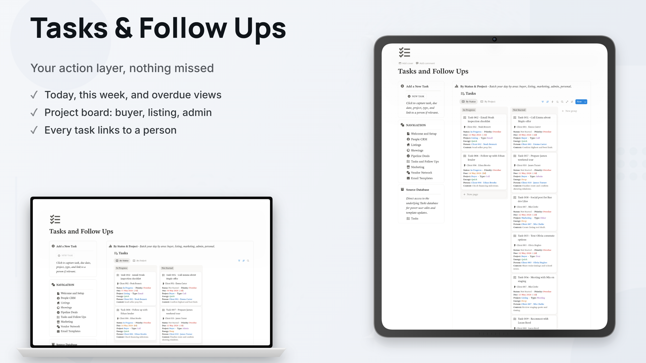 Real Estate Agent CRM - Notion Template for Solo Agents - view 5