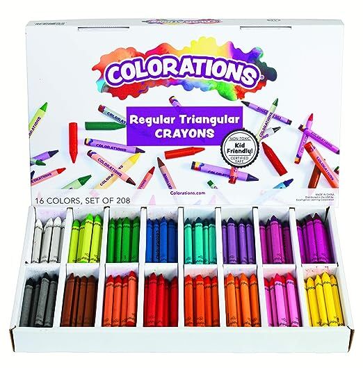 Colorations Regular Size Triangular Crayon Class Pack, 16 Colors, 13 of