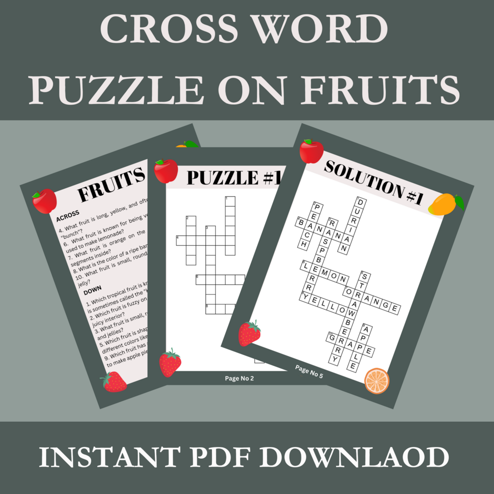 Fruitful Delights Crossword Puzzle Juicy Brain Teaser for Fruit