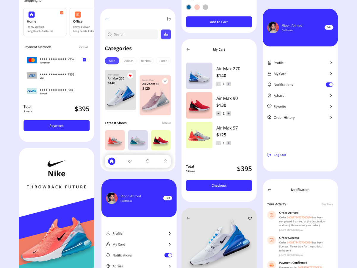 Shoe mobile app Design Source File