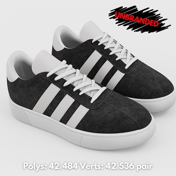 Sneakers - Casual with Stripes - Black | WOLVES STUDIO