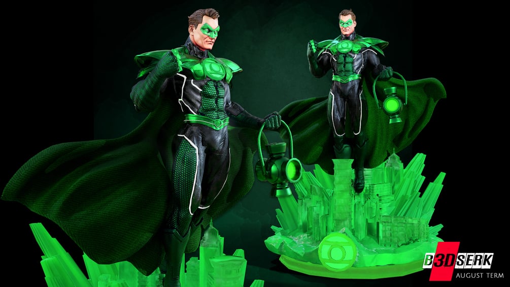 B3DSERK DC comics Green Lantern: Hal Jordan 3D Sculpture: STL ready for printing