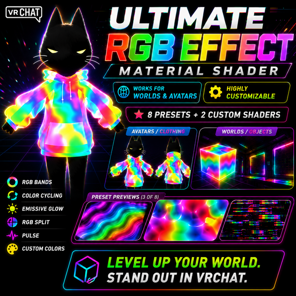 VRChat Ultimate RGB Effect Material Shader | Worlds & Avatars preview