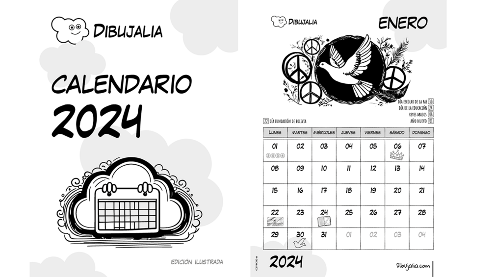 Calendario 2024 de Eventos Educativos (Español-Inglés) 3 Versiones