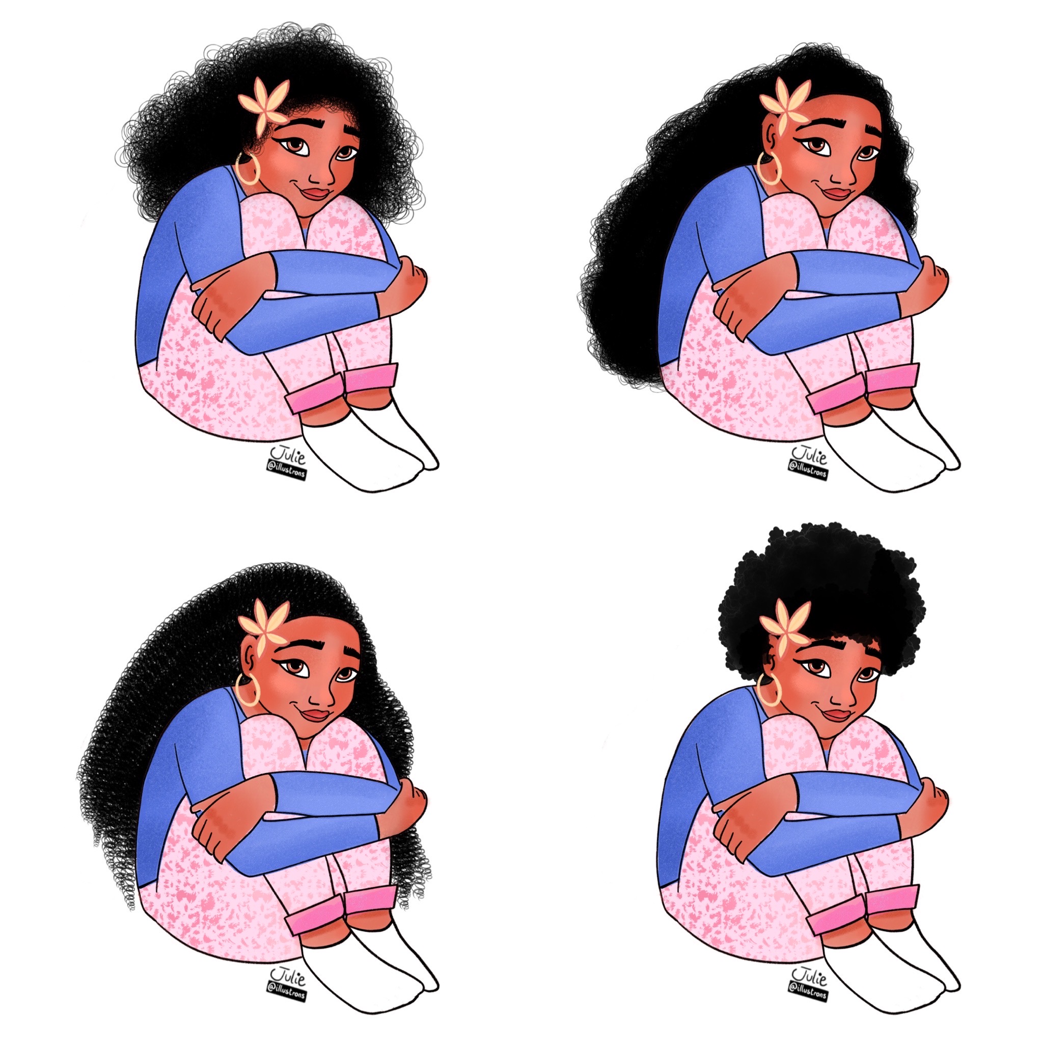 +50 Procreate Premium Brushes special Curly hair ILLUSTRONS CURLY