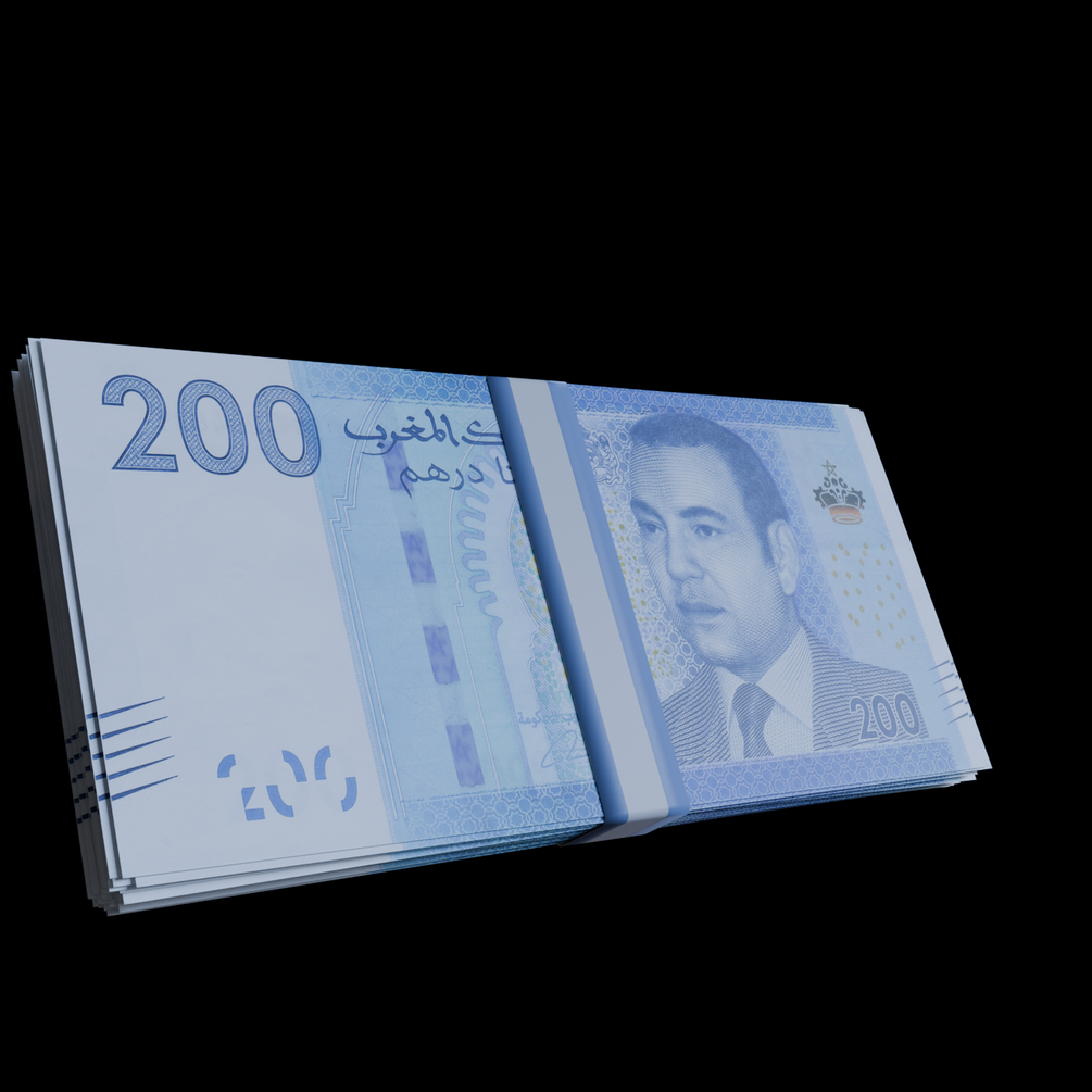 Stack Of 200 Dhs Moroccan Bill 3D Model