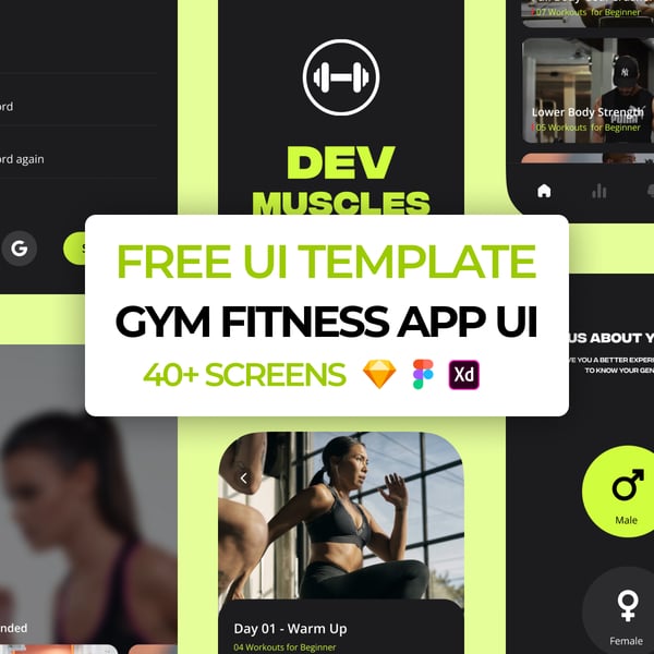 Free Gym / Fitness Website Template for XD - Xd File