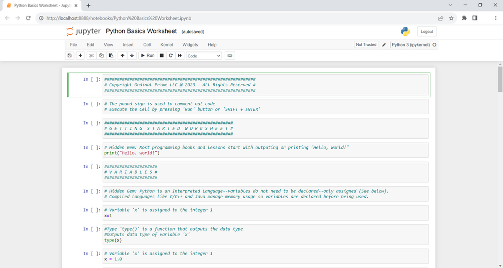Python Starter RunSheet