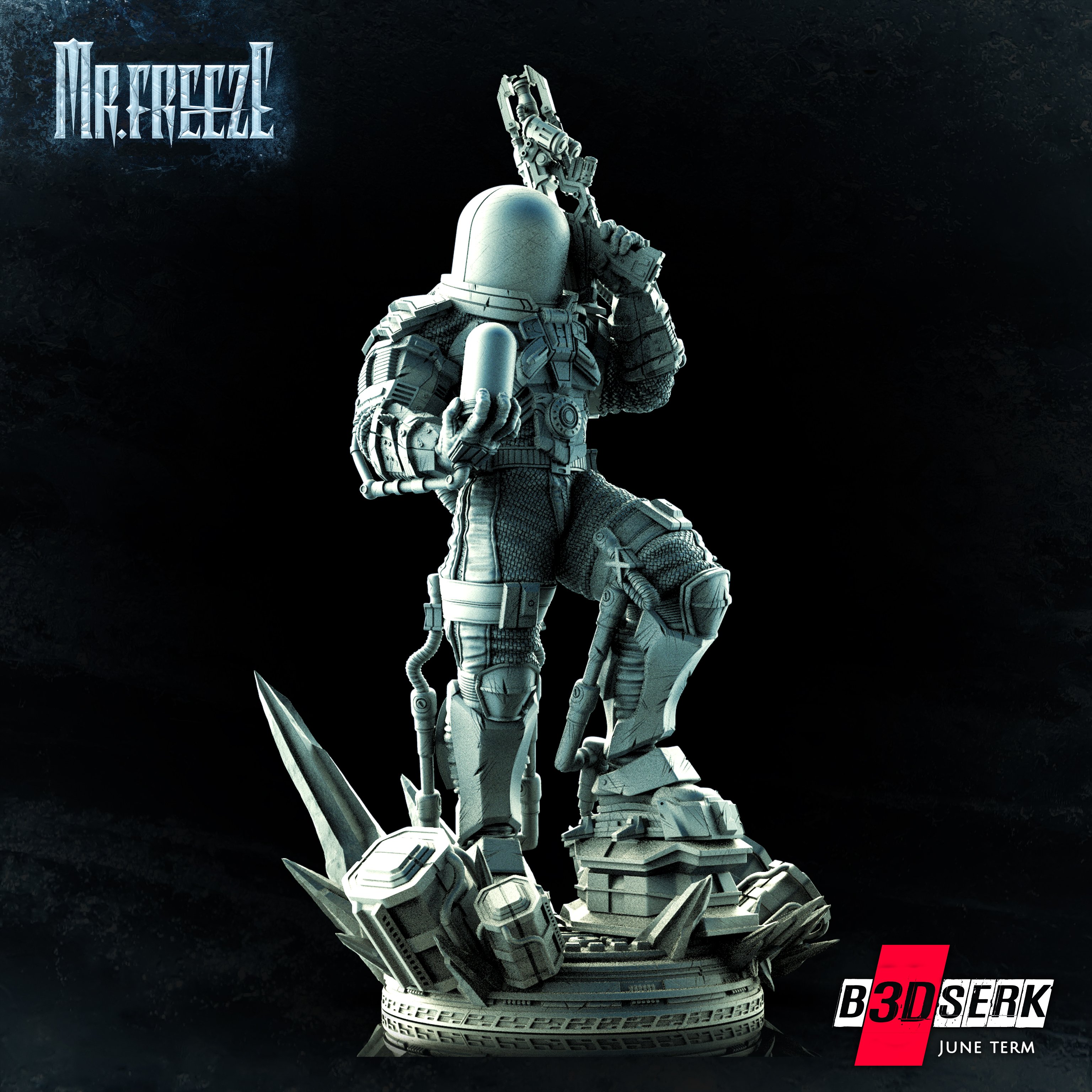 B3DSERK June Term: Mr Freeze Sculpture 1/6 ready for printing
