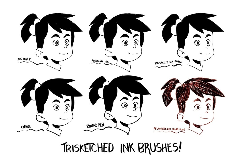 Trisketched Ink Brushes for Procreate by Tristan Yuvienco