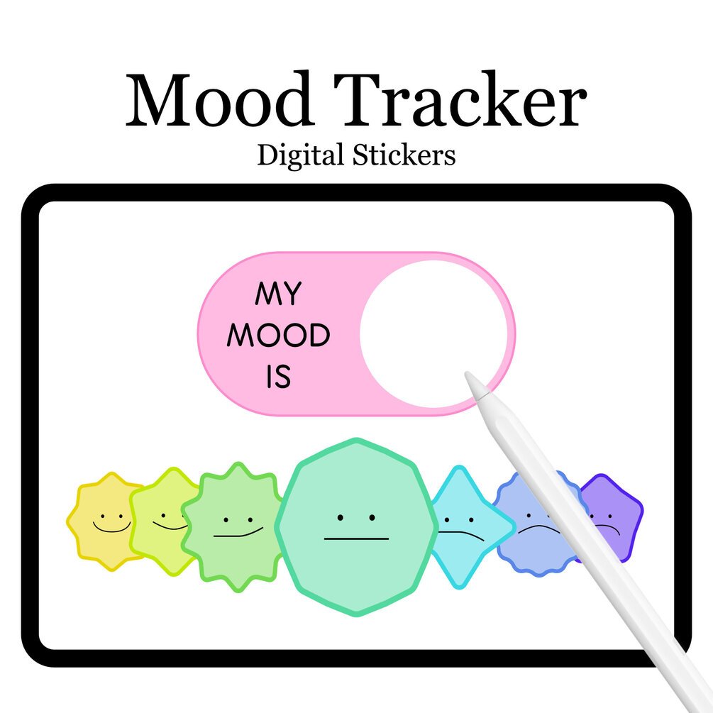 Mood Tracker Digital Stickers Preview