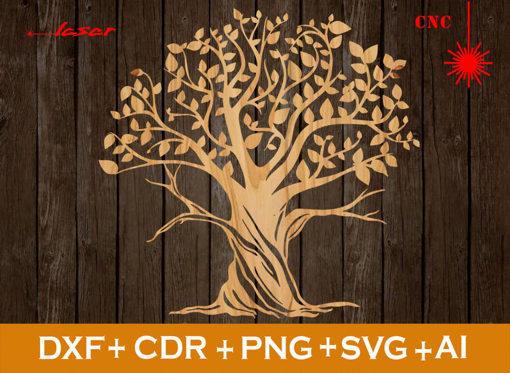 Olive Tree Svg, Laser cut Pano Tree Lasercut DXF, Home Decor, Tree ...