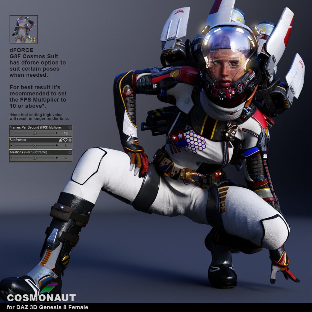 Cosmonaut for DAZ 3D Genesis 8 Female