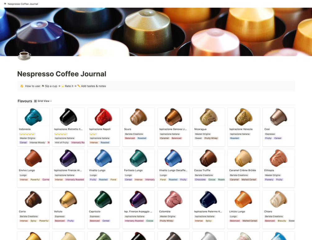 Nespresso pods list hotsell