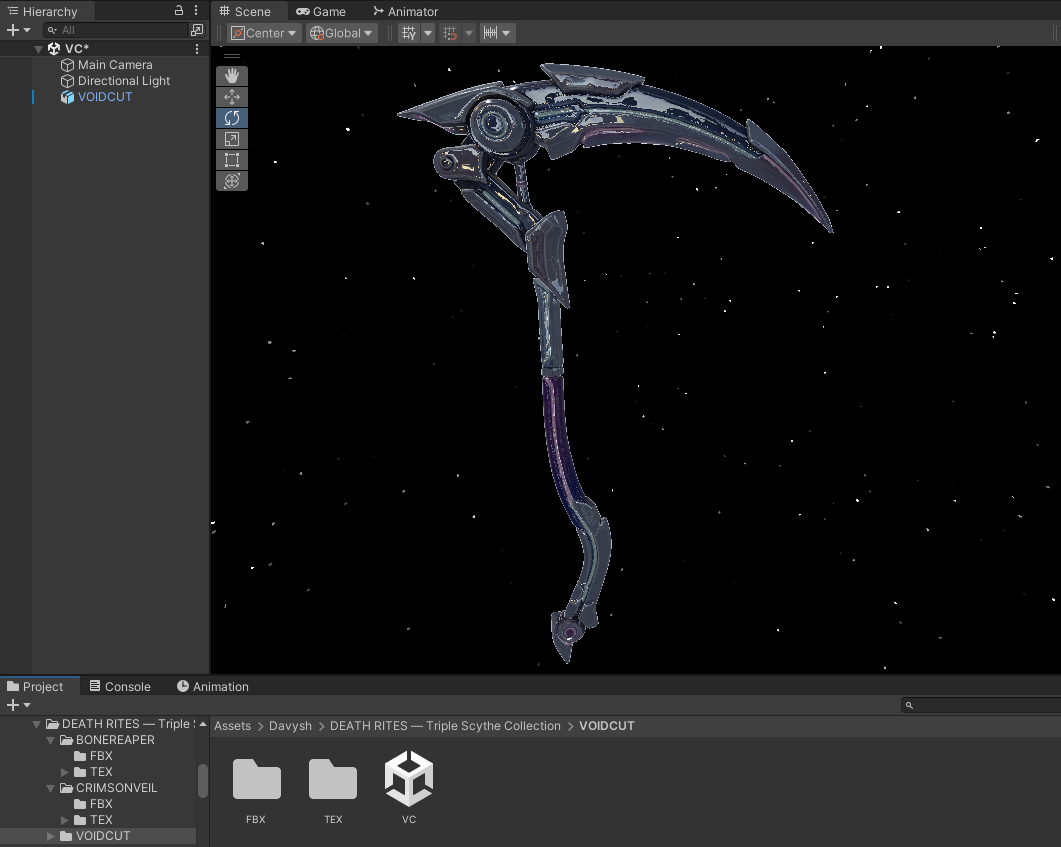 Voidcut cyberpunk scythe
