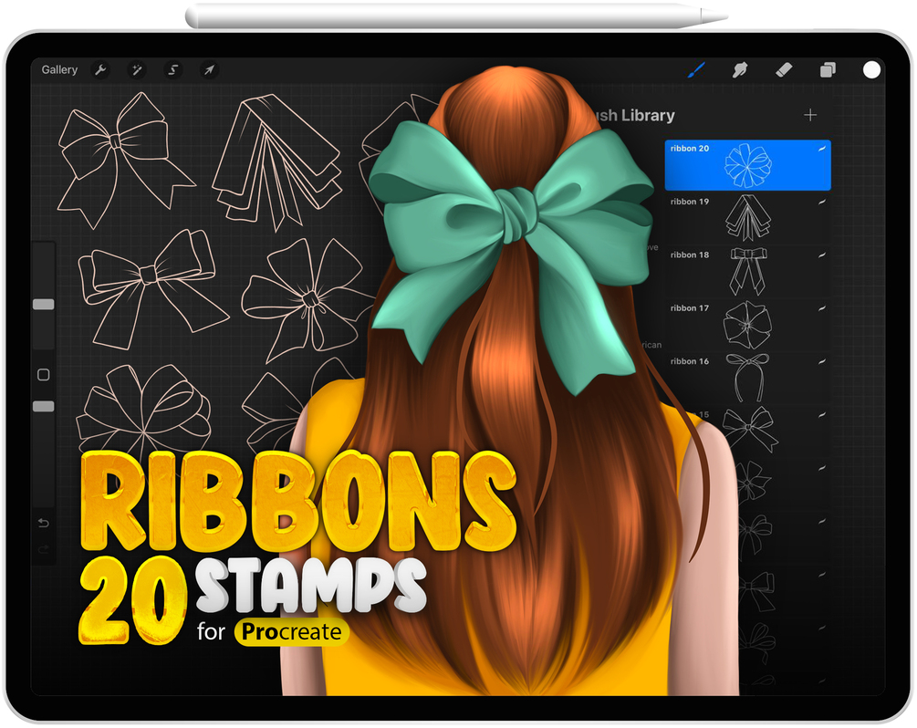 20 Procreate Bow Stamp Brushes Collection by ProCreativeBreeze