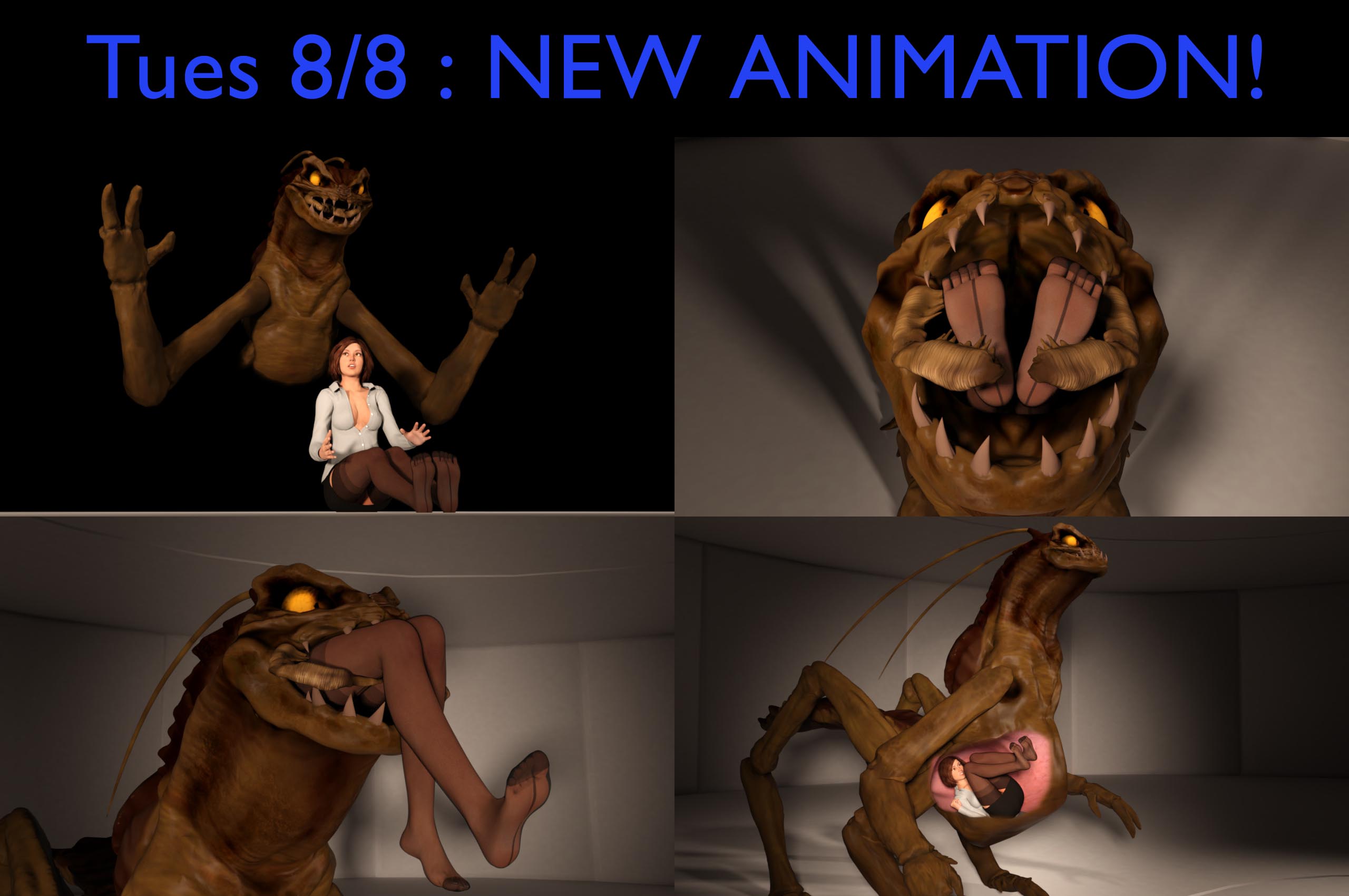 Vore Animation Tuesday 88: Edgar Eats Laurel Weaver from MIB - wormsignvore