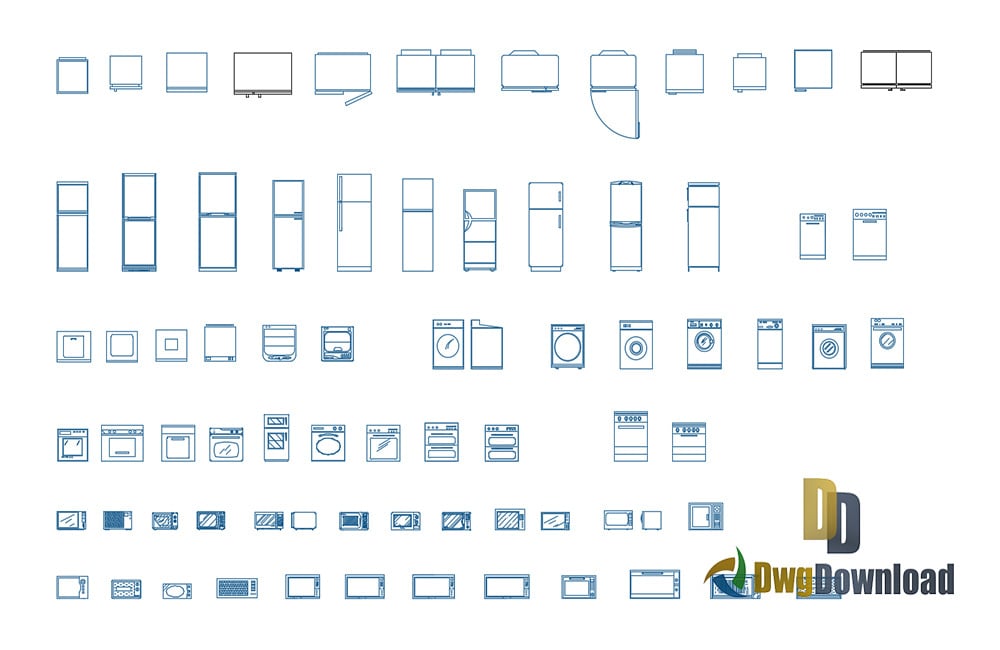 Kitchen Appliances Cad Blocks