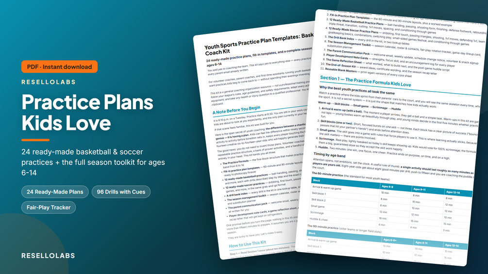 Youth Sports Practice Plan Templates: Basketball & Soccer cover