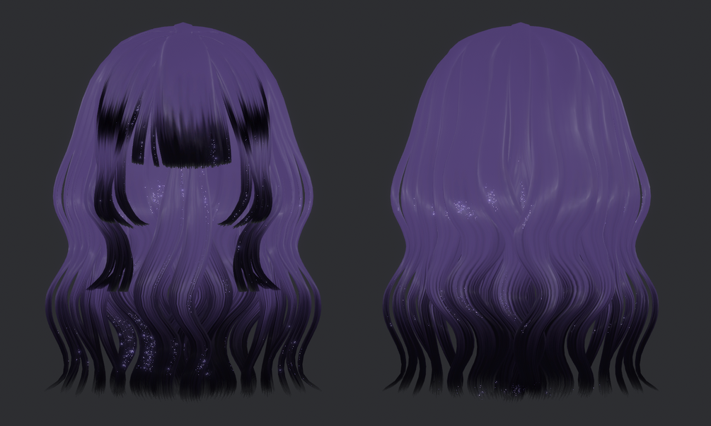 Purple Long Wavy Hair - Roblox