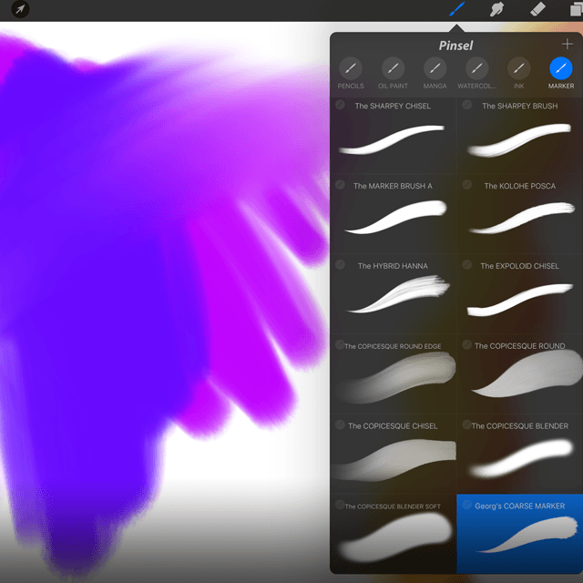 Procreate shop blending brush