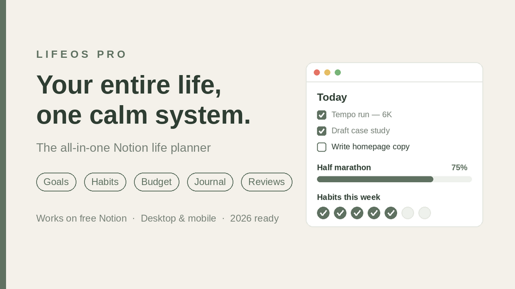 LifeOS Pro preview