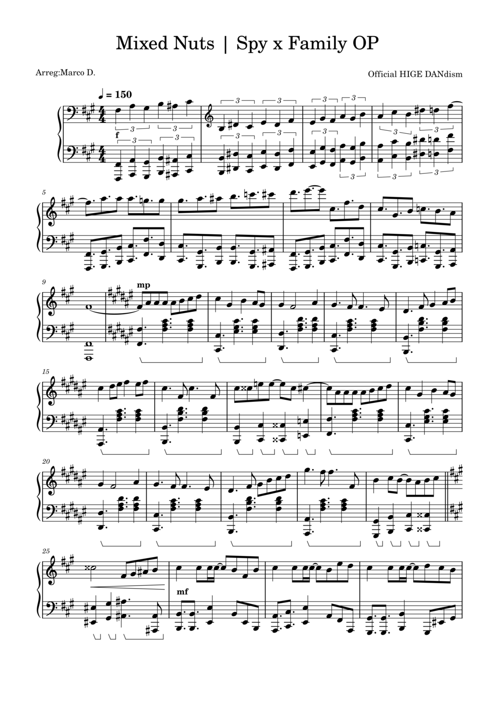 Mixed Nuts Spy x Family OP FULL SHEET + MIDI