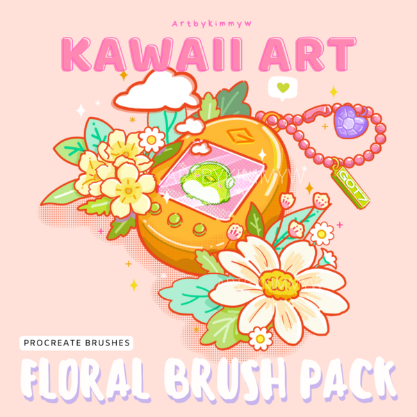 Procreate Kawaii Art Style • Floral Brushes by Kimmy W