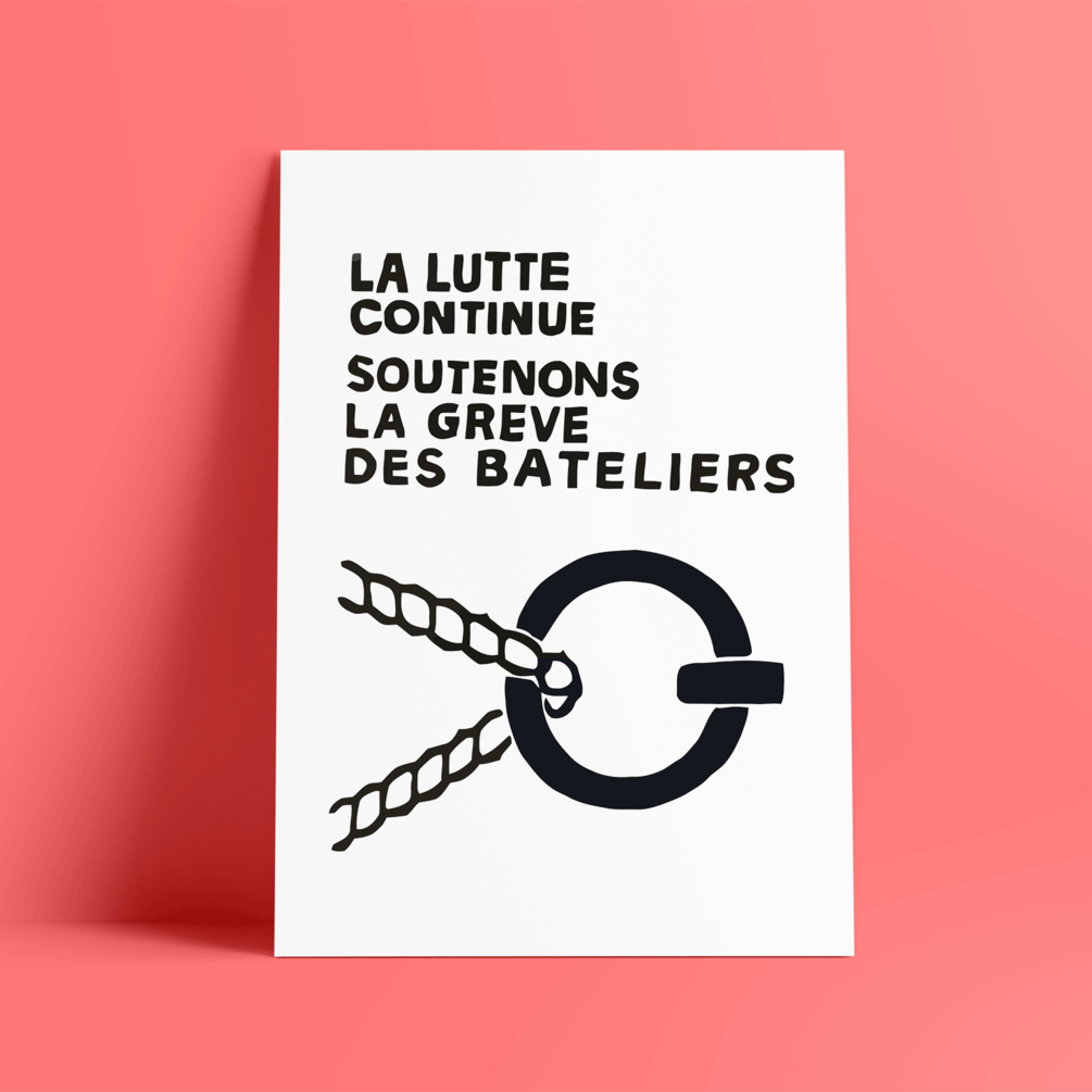 La lutte continue soutenons la greve des bateliers
