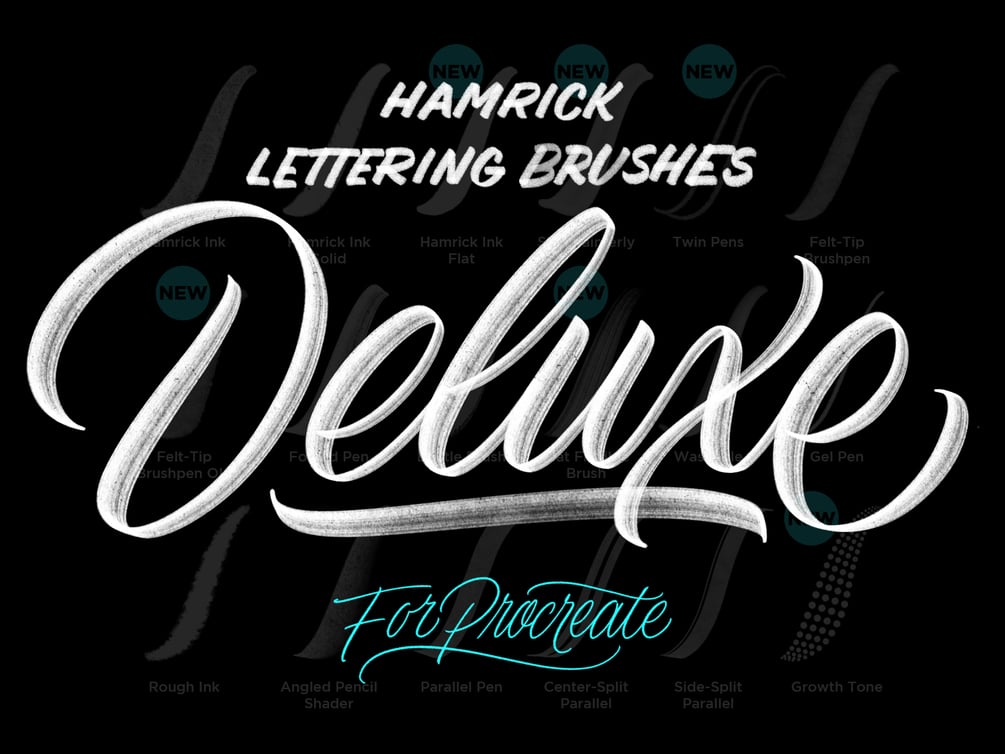 Lettering Brushes for Procreate (Deluxe) by Ryan Hamrick