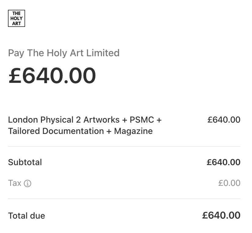 Selling poetry to fund the exhibition of my work in The Holy Art