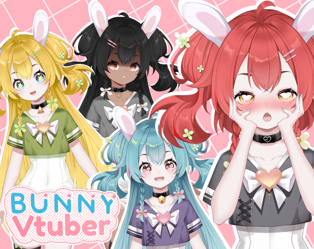 Customizable Anime Bunny Girls Premade Vtuber | Full body/Fully Rigged ...