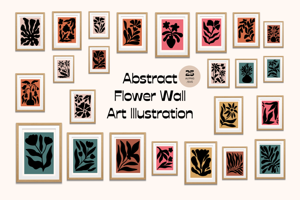 Abstract Flower Wall Art Illustration
