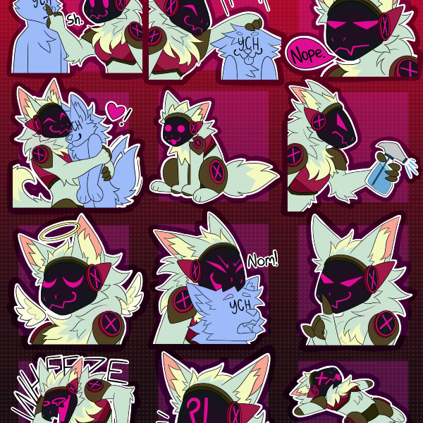 Digital Protogen Furry Emote/Sticker Bases (Pack 3)