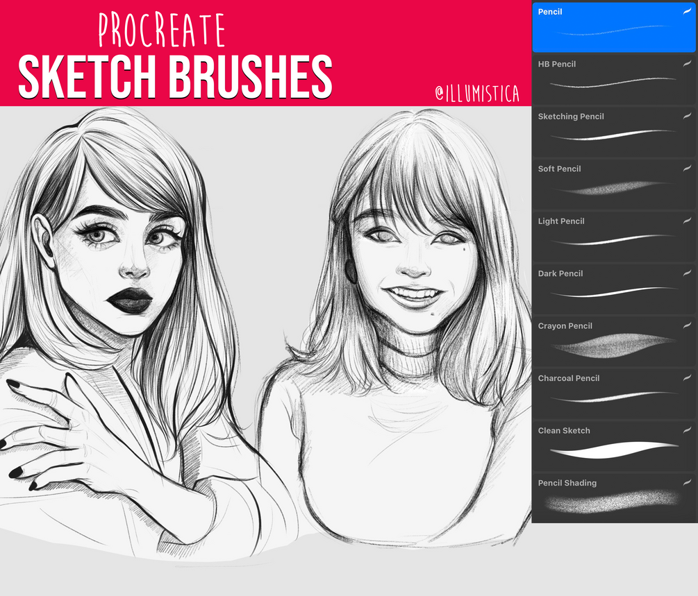 Procreate Sketching Brushes Set
