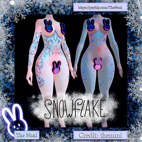 Snowflake textures - Tattoo texture(w/ transparent tattoo option)