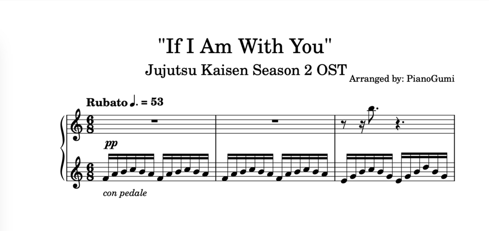 Jujutsu Kaisen Season 2 OST - "If I Am With You" - INTERMEDIATE Piano