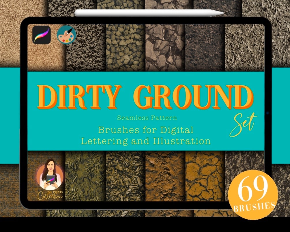 Dirty Ground Procreate Set 69 Brushes Cracked Floor Concrete