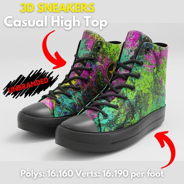 Sneakers - Casual High Top Graffiti - Unbranded | WOLVES STUDIO