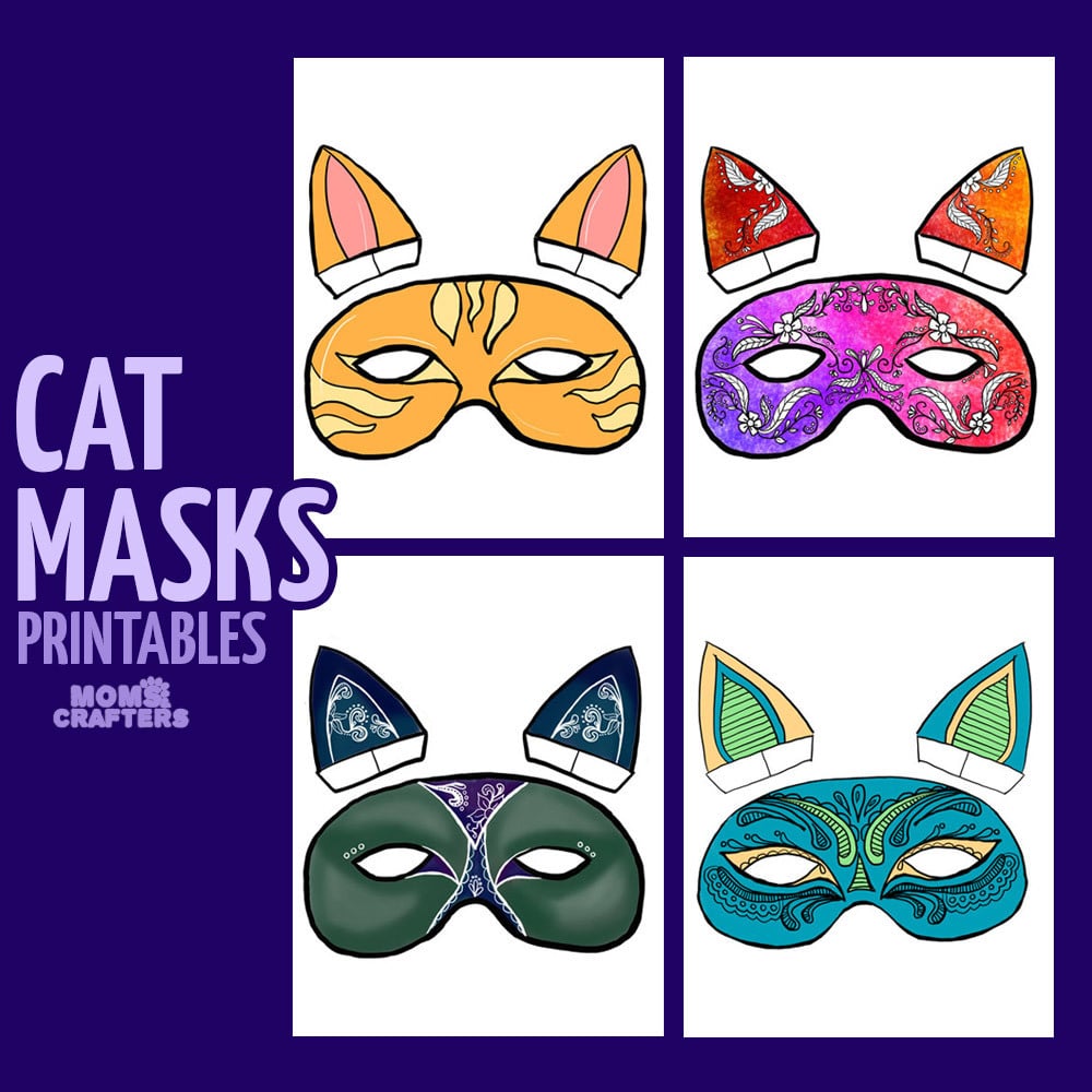 Cat Masks Printables and Paper Craft * Moms and Crafters