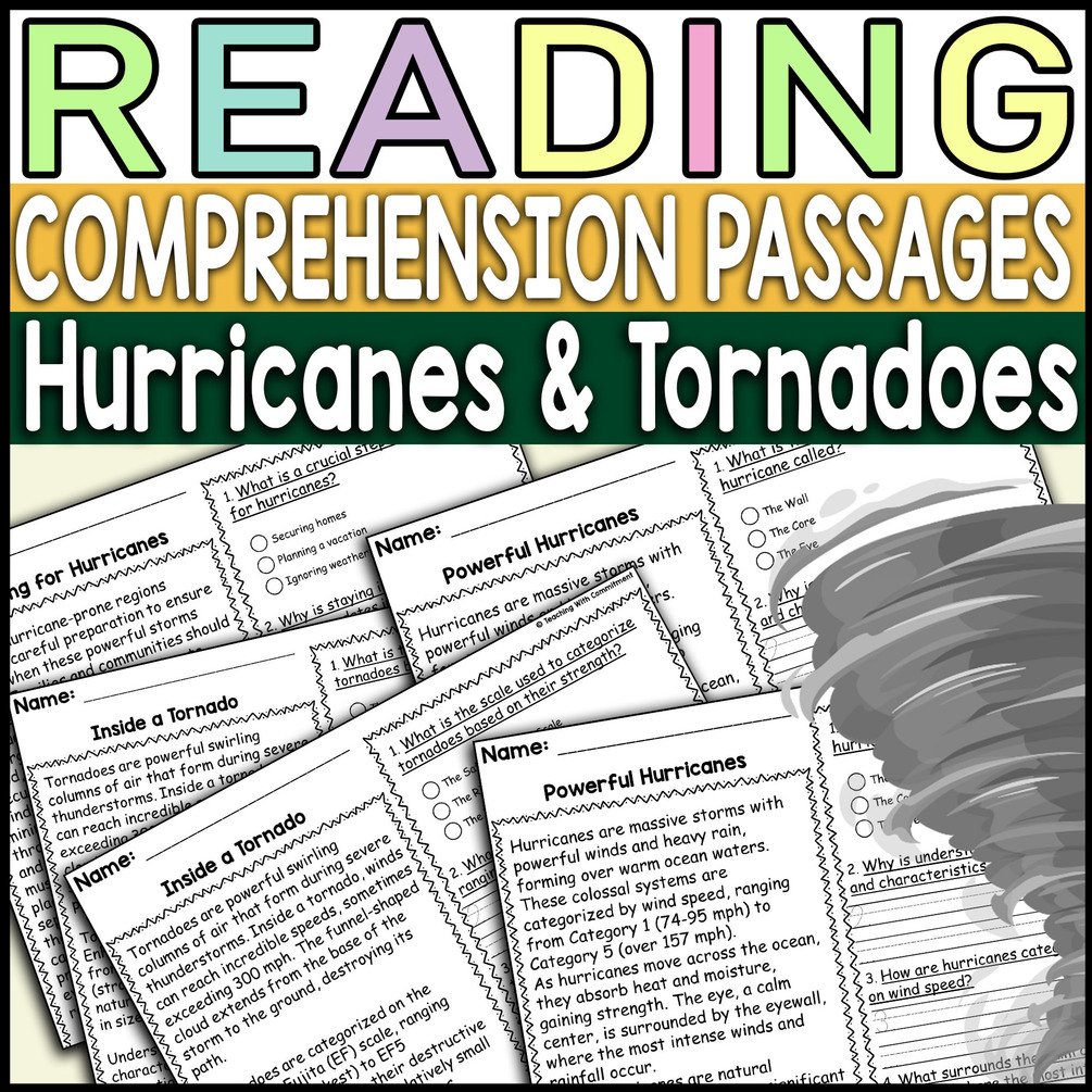 Hurricanes and Tornadoes Reading Comprehension Passages With Questions