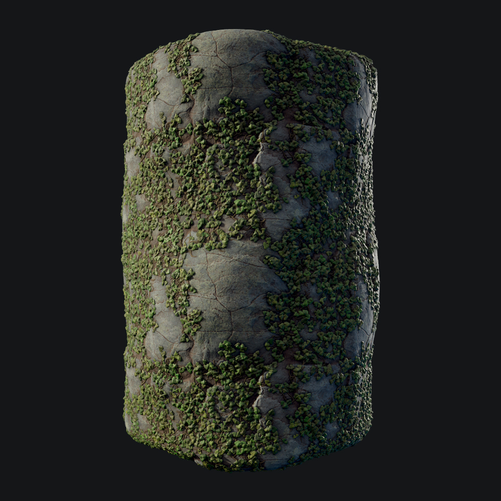 Procedual Material 01: Rockwall with plants