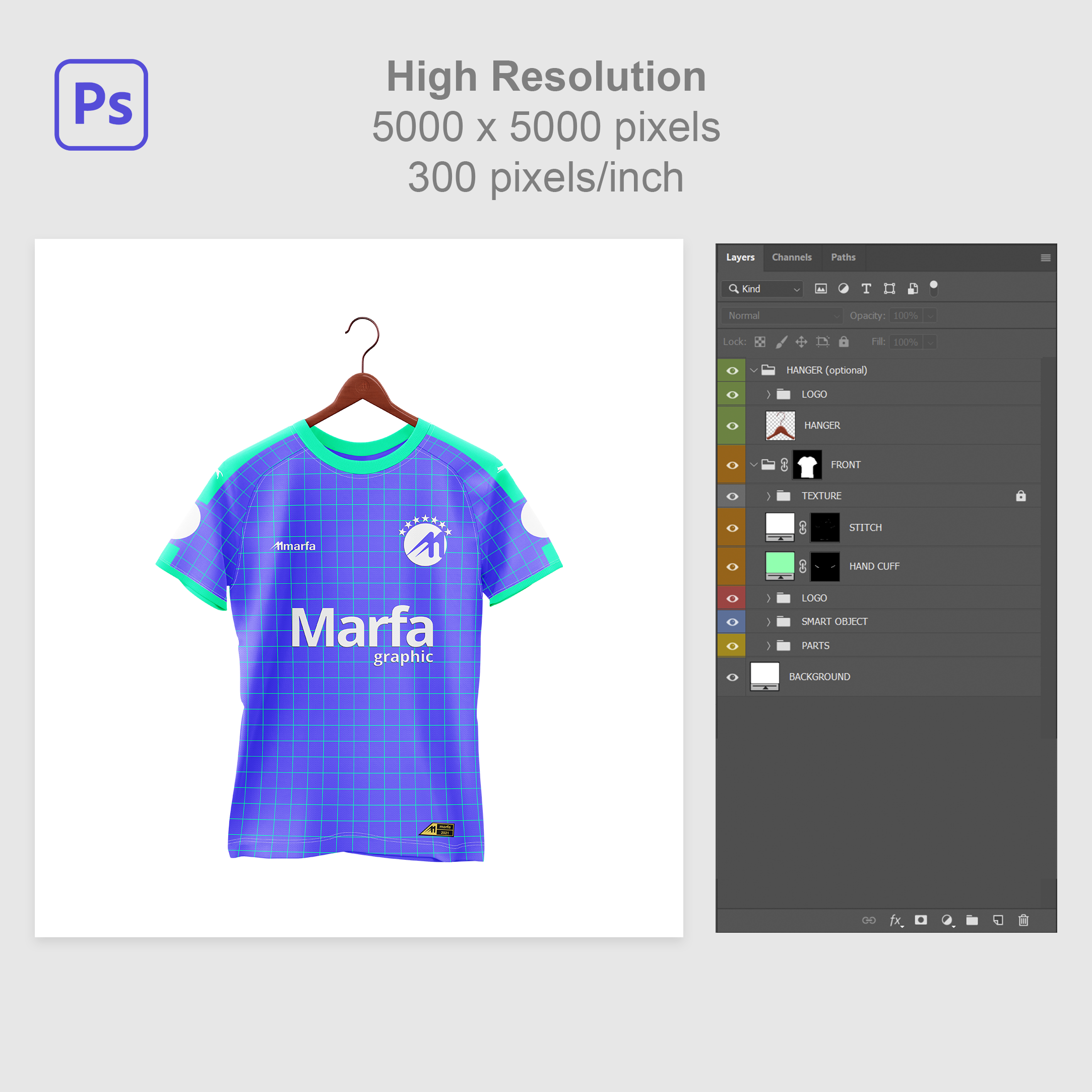 HF2. O NECK RAGLAN - HANGING SOCCER JERSEY MOCKUP